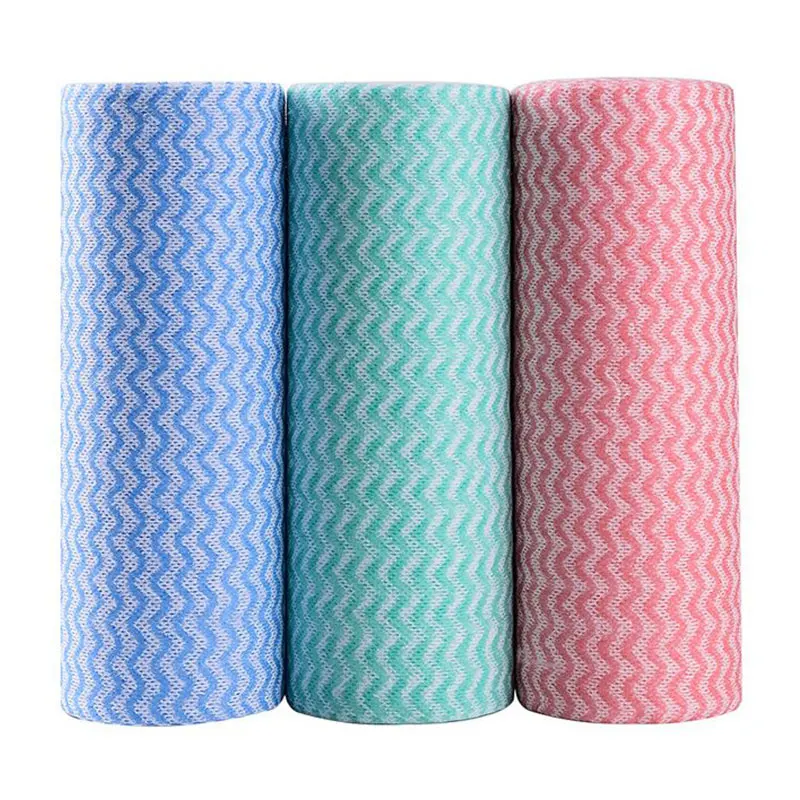 

on-woven rag cloth dish towel kitchen disposable rag washing pot dry oil absorbent roll cleaning Rag nonwoven spunlace fabric, Blue etc