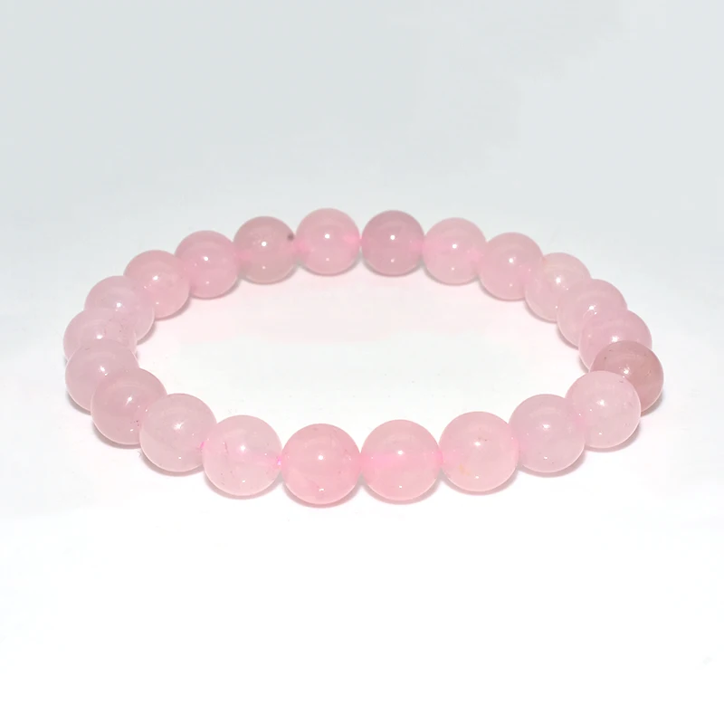 

NAPOLN Natural Gemstone Beads 4/6/8/10/12mm Natural Rose Quartz Crystal Bracelet, Pink