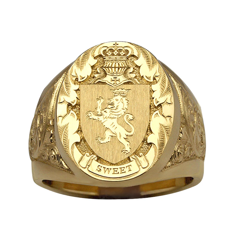 

Wholesale cheap men trendy hip hop zircon gold lion ring