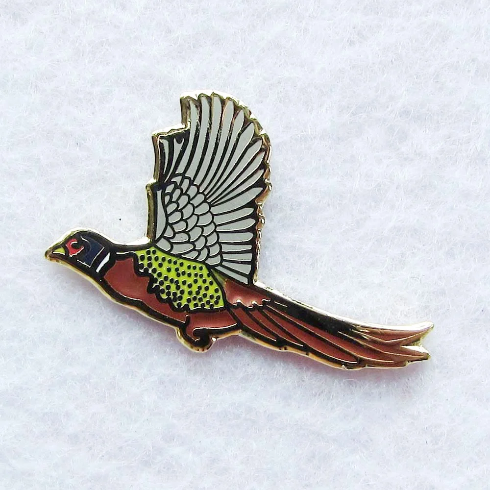 

Custom Quality College Design Style Bird Shaped Souvenir Hard Enamel zinc alloy Lapel Pin, Brown