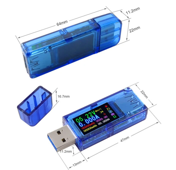AT34 USB 3.0 Voltmeter ammeter voltage current meter charge power bank Tester 