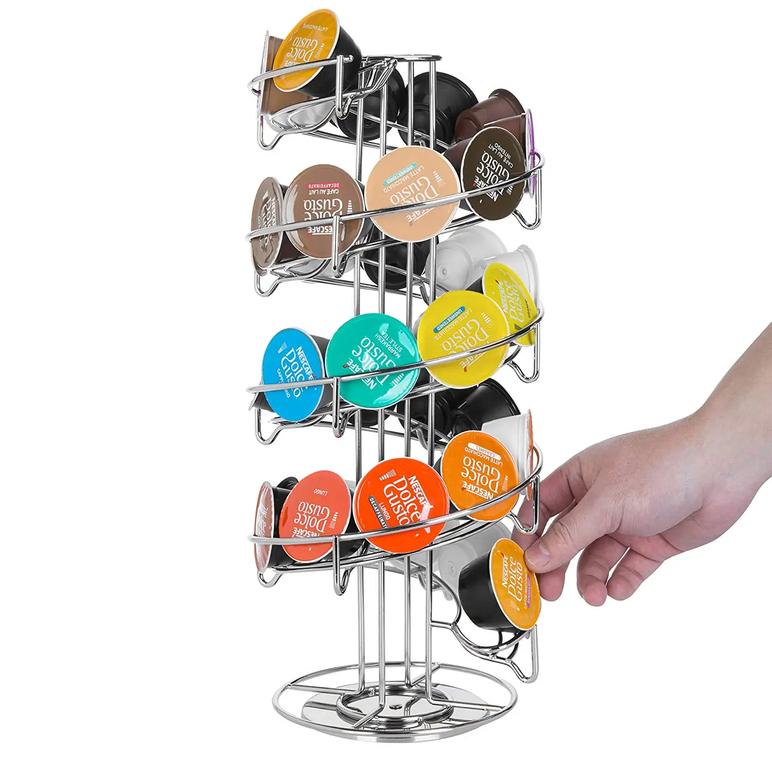 

Home Kitchen Organizer Metal Wire Cup Coffee Pod Stand Nespresso Capsule Holder for home decoration, Silver