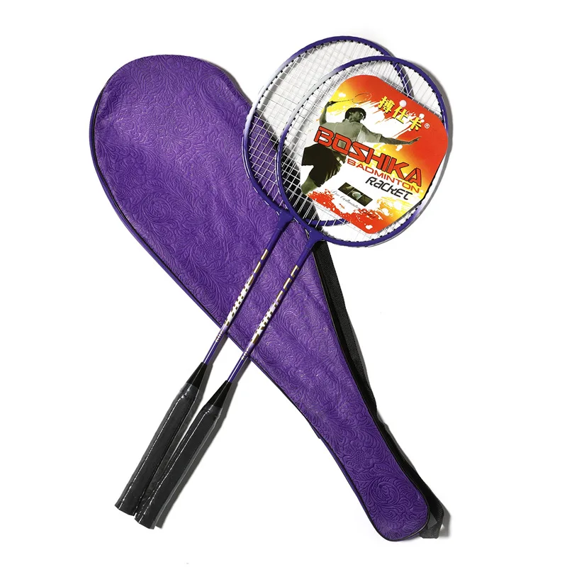 

2pcs Professional Iron Alloy Badminton Racket and Carrying Case Set Indoor and Outdoor Badminton Racket Set, Purple
