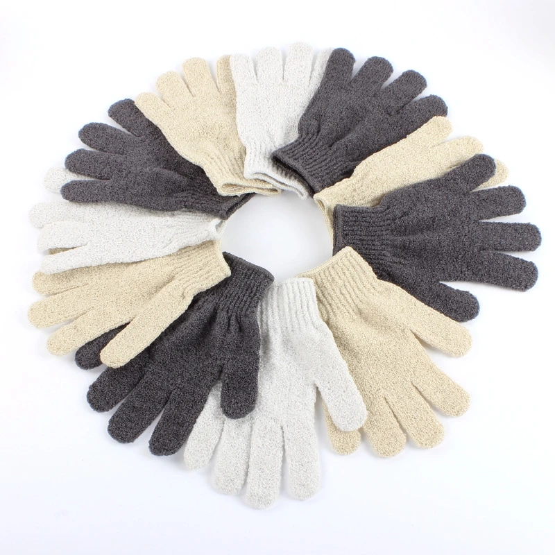 

WeFocus High Quality Bamboo Fibre Spa Exfoliating Scrubber Shower Glove Bath Mitts Bath Glove, White, beige, grey