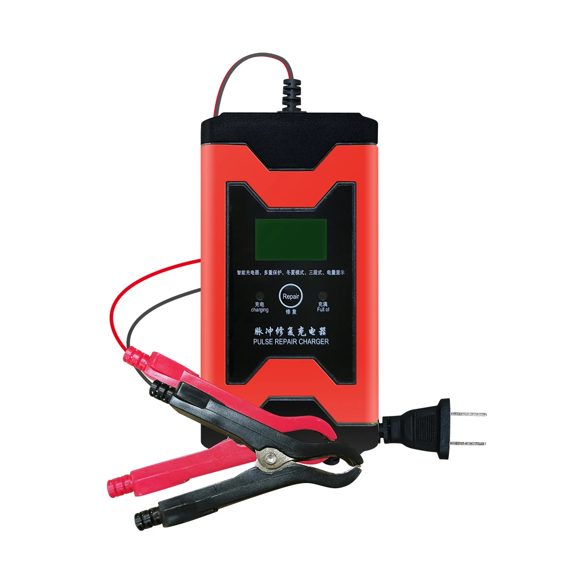 

High quality pulse Repair Lead acid Battery Charger 12V 6A battery charger temperature control compensation 12V charger LCD