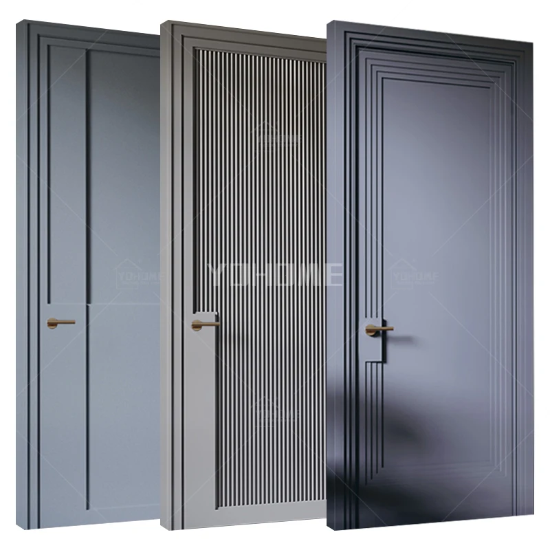

Guangdong yohome custom solid wood luxury interior door contemporary interior doors and frame fivestar hotel rooms