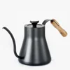 Non stick coating 18-8 stainless steel coffee pot wood handle long narrow gooseneck drip spout stovetop heating coffee kettle