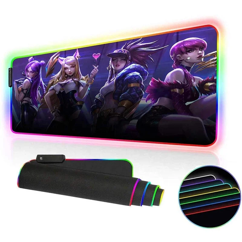 

Amazon Custom Glowing Led Extended XXL RGB Mouse Mat Non-Slip USB Rubber Base Computer Keyboard Pad Mat LED RGB mouse pad