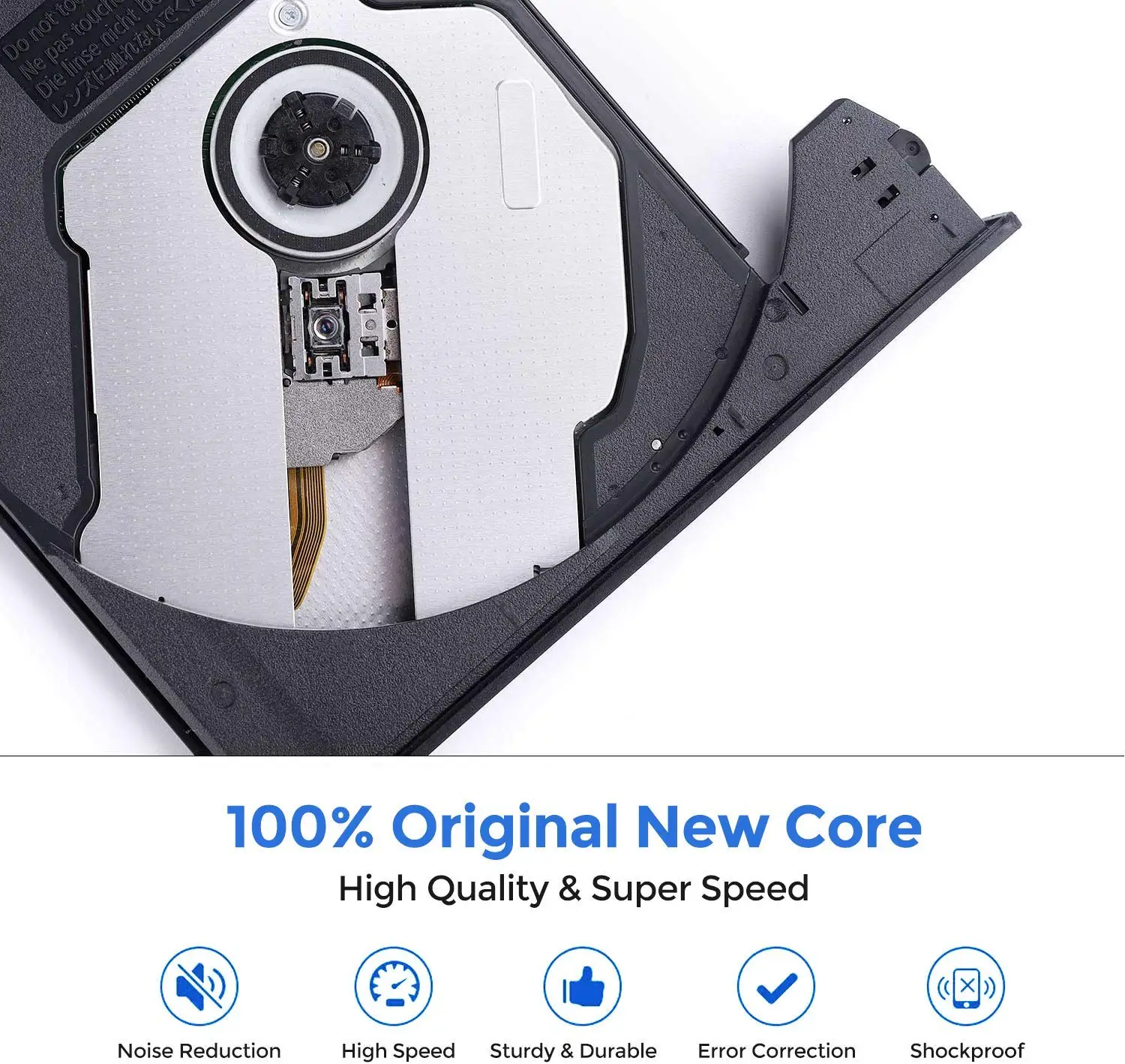 
Raycue High-Speed Low Noise External CD DVD Player Drive Portable CD-RW Burner Reader with USB 3.0 Type-C 