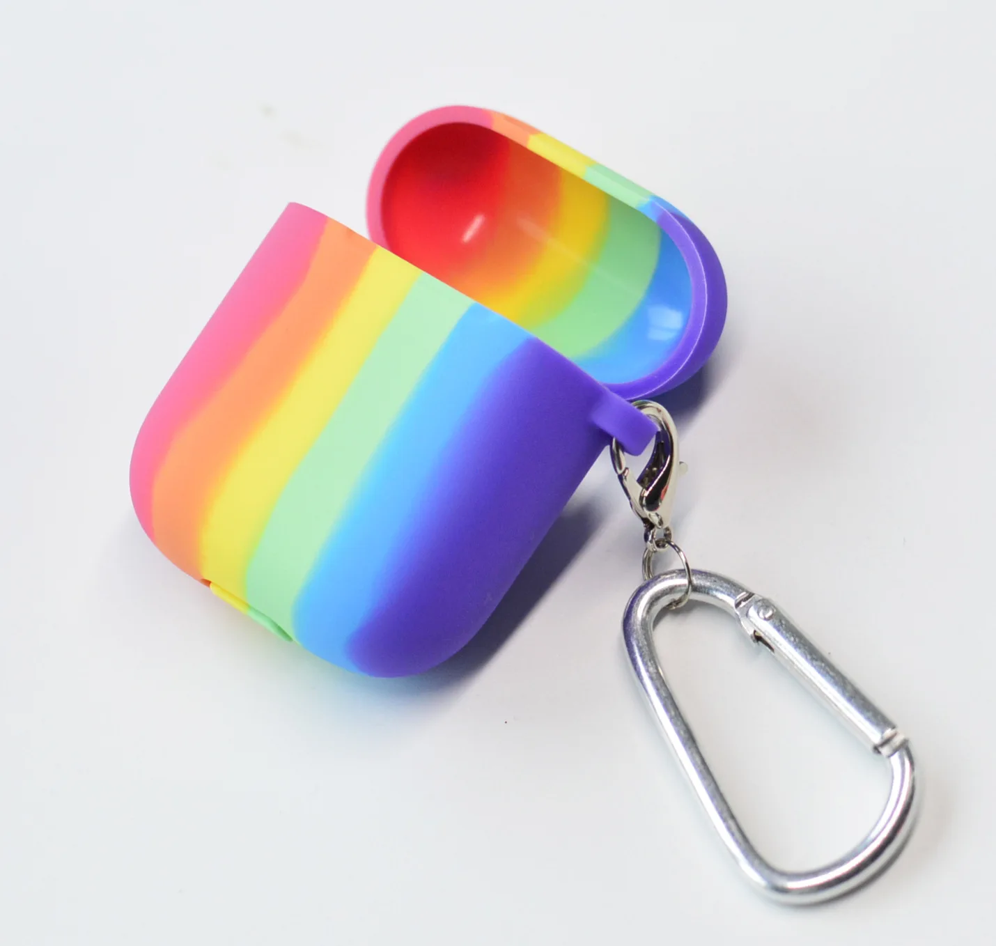 

Rainbow Soft Protective Silicone Cover For Apple Air-pods series 1 2, LGBT Gadgets, Multi colors