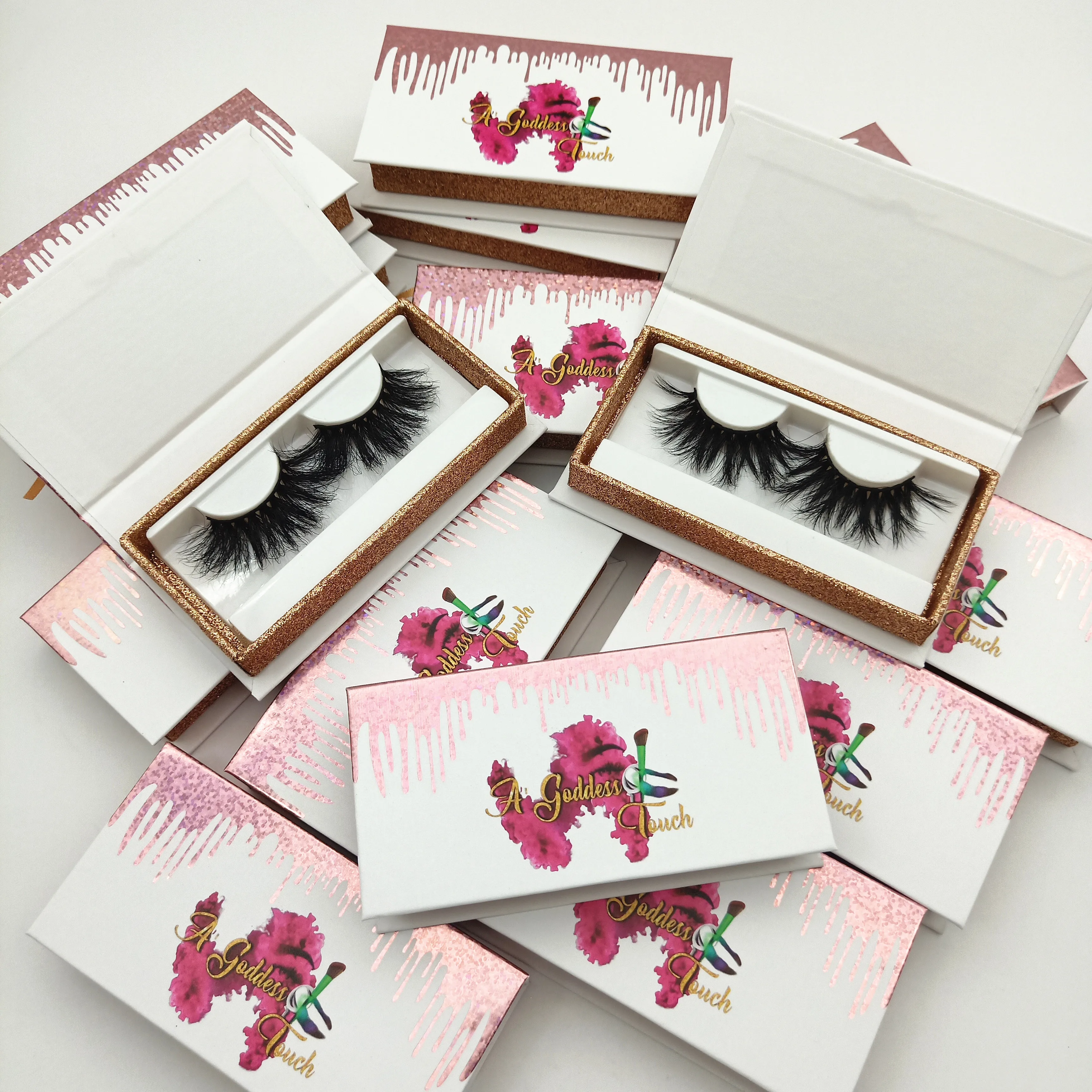 

Good Quality Lashes Custom Eyelashes Packaging With Logo 3d 20mm 25mm 30mm Mink Natural Eyelash Wholesale Vendor, Black,