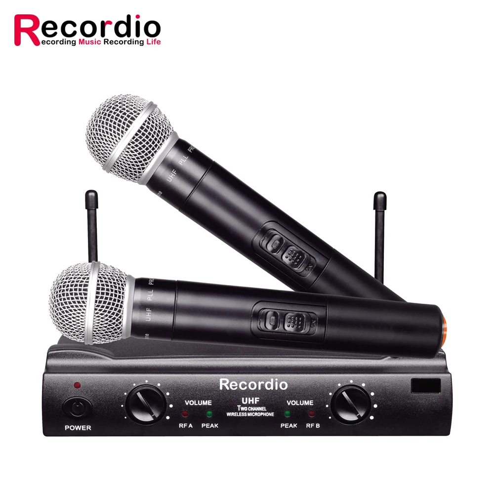 

GAW-U200 High Quality Professional Dual Wireless Microphone System 2 Channels Handheld Mic Kit For Stage Performances