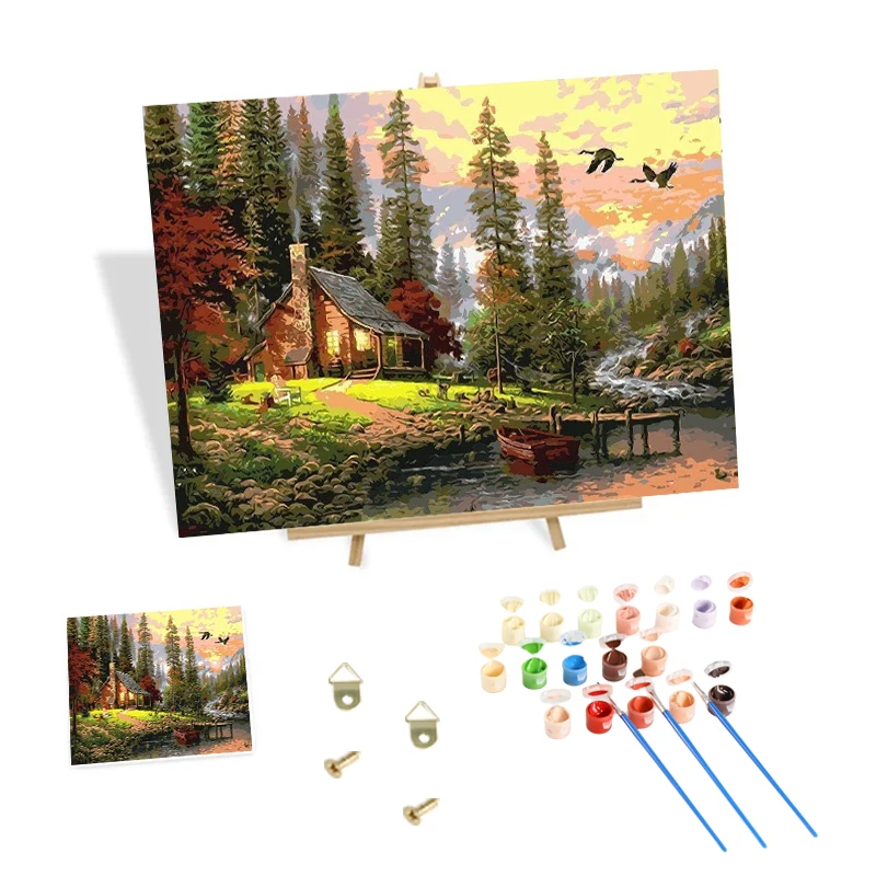 

DIY Painting by Numbers Custom Acrylic Paint by Number on Canvas Landscape Painting by Numbers Wholesale
