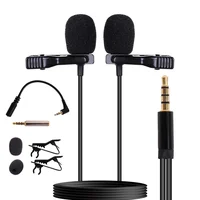 

New Dual-head Clip Lavalier Collar Microphone for Speaking Tie Clip-on Lapel Microphone for in Lectures
