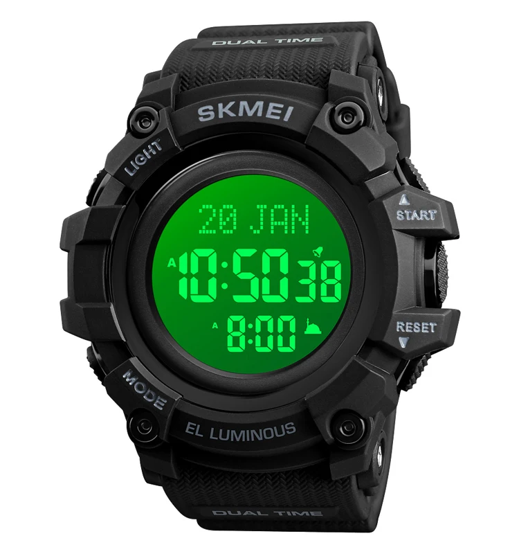 

New Arrival Skmei 1680 Muslim Prayer Time Watch Qibla Compass Wristwatch Sport Digital for Men