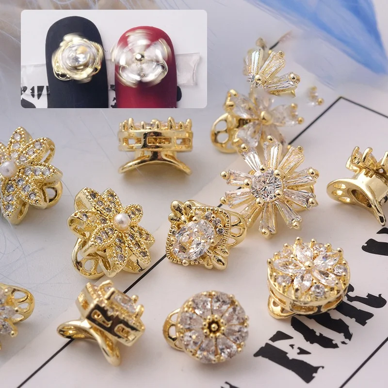 

Paso Sico Wholesale Japanese Manicure Jewelry Zircon High Speed Rotating Nail Charms Beads for Alloy Diamond Jewelry