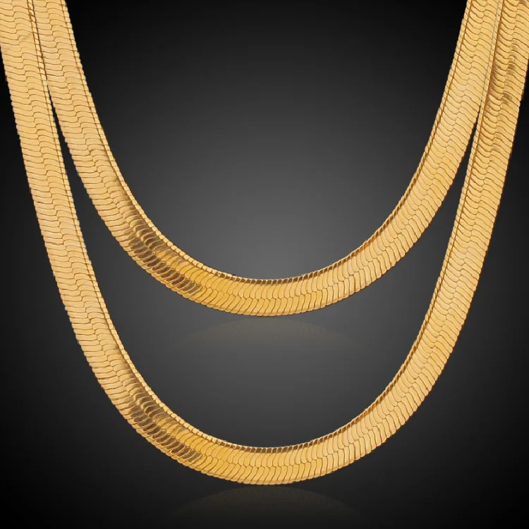 

Best selling 3MM 4mm 5mm 6mm 7mm 8mm 10mm Chain Necklace gold plated Snake Chains Color Fashion Jewelry Necklace