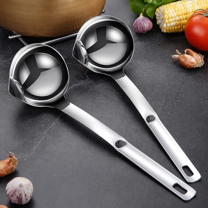 

Kitchen Household Stainless steel Oil Soup Separating Spoon, Silver