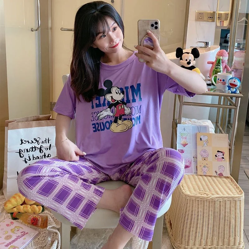 

2021 New Cute Graffiti Short-sleeved Trousers Pajamas Set
