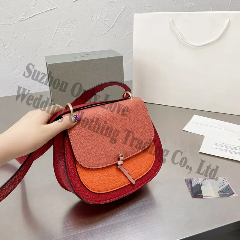 

Fashion Ladies Half Moon Real Leather Contrast Color One Side Over Shoulder Women Cross Body Bags Girl Flap Pu handbags hand bag