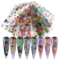 

10 PCS/Pack Halloween Series Nail Foil Stickers Decals Paper Nail Art Decorations Design