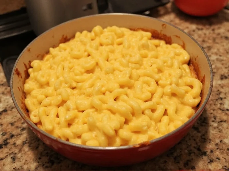 Reheated mac and cheese with creamy texture