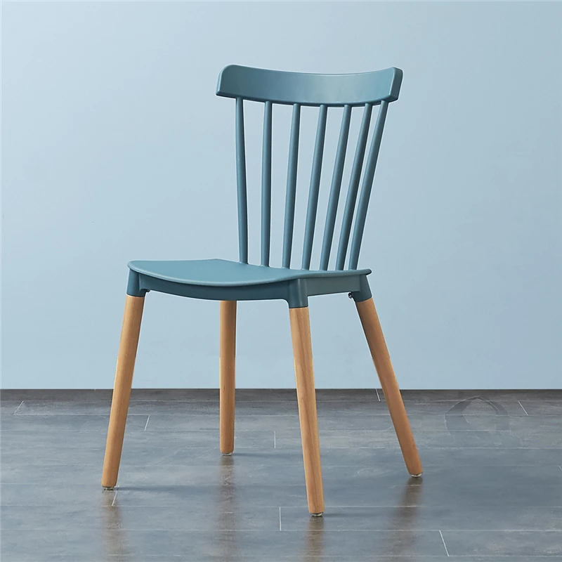 
China Supplier Home Furniture Factory Wholesale Dining Room Chair, Cheap Price Plastic Stacking Dining Chair With Beech Wood Leg 