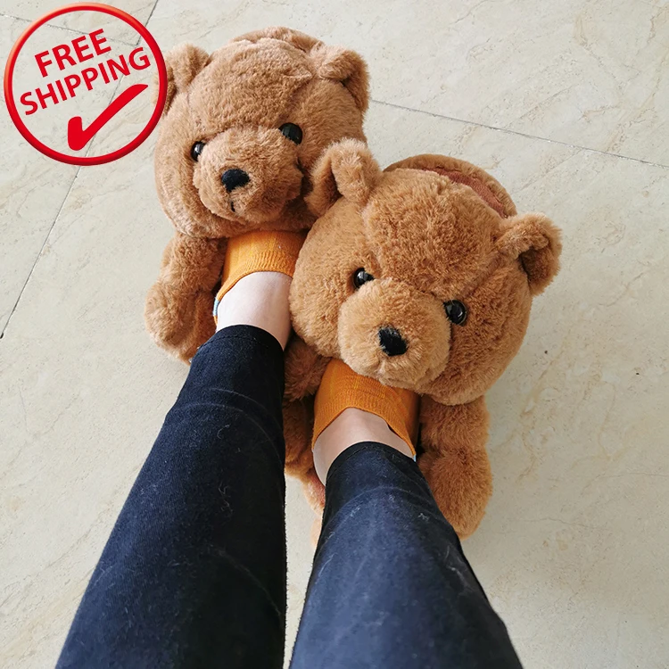 

Latest Hot Popular Winter Warm Cotton Shoes Home Plush Teddy Bear Slippers