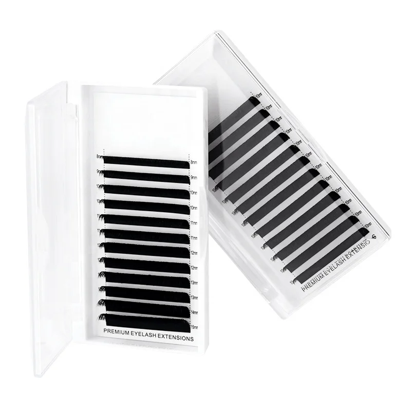 

High Quality Hot Sale Eyelash Extension Super Soft Split Ends Ellipse Flat Root Lashes, Black