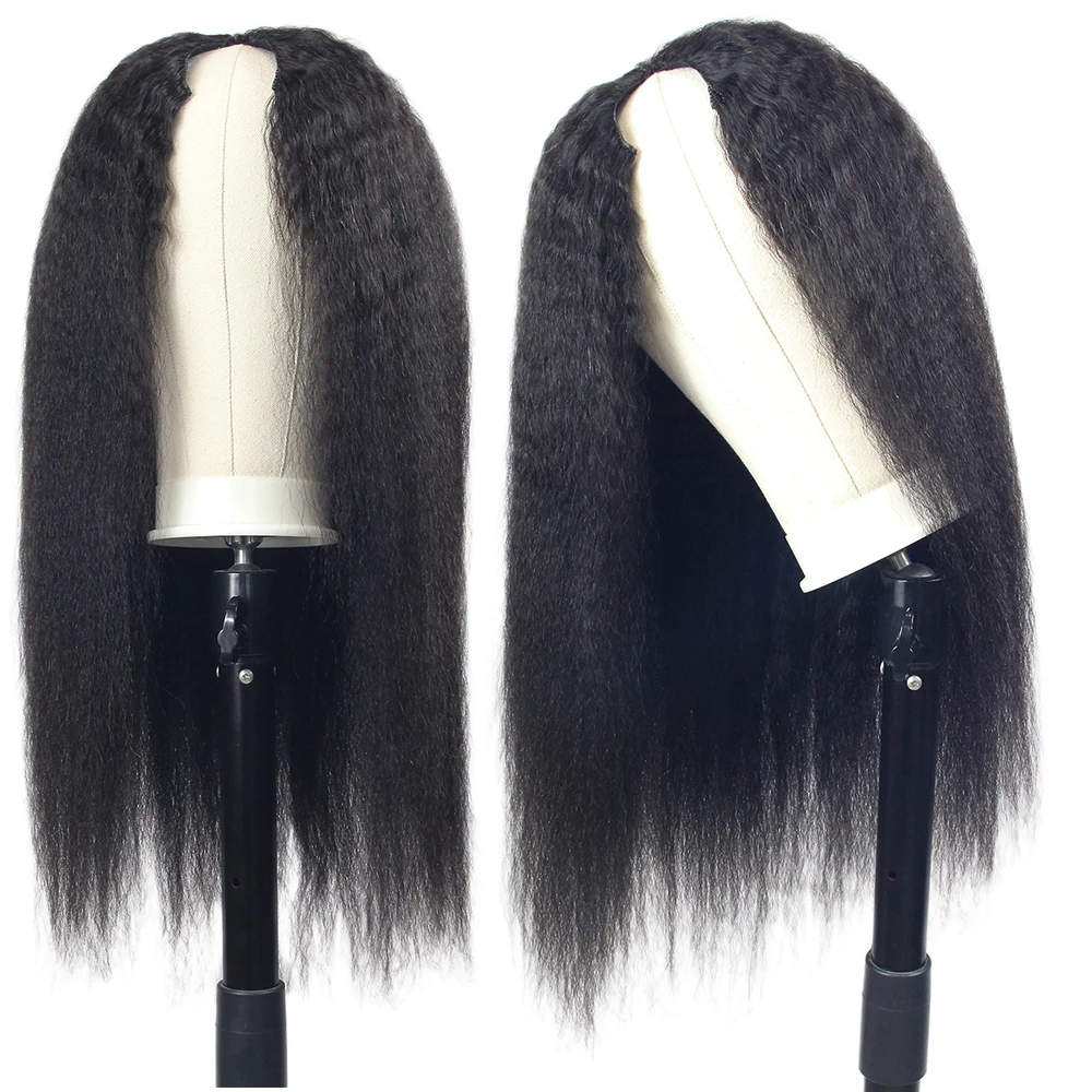 Wholesale 12A 180% Peruvian V Part Wig Human Hair Lace Front Transparent Lace Wigs Kinky Straight Curly for Black Women