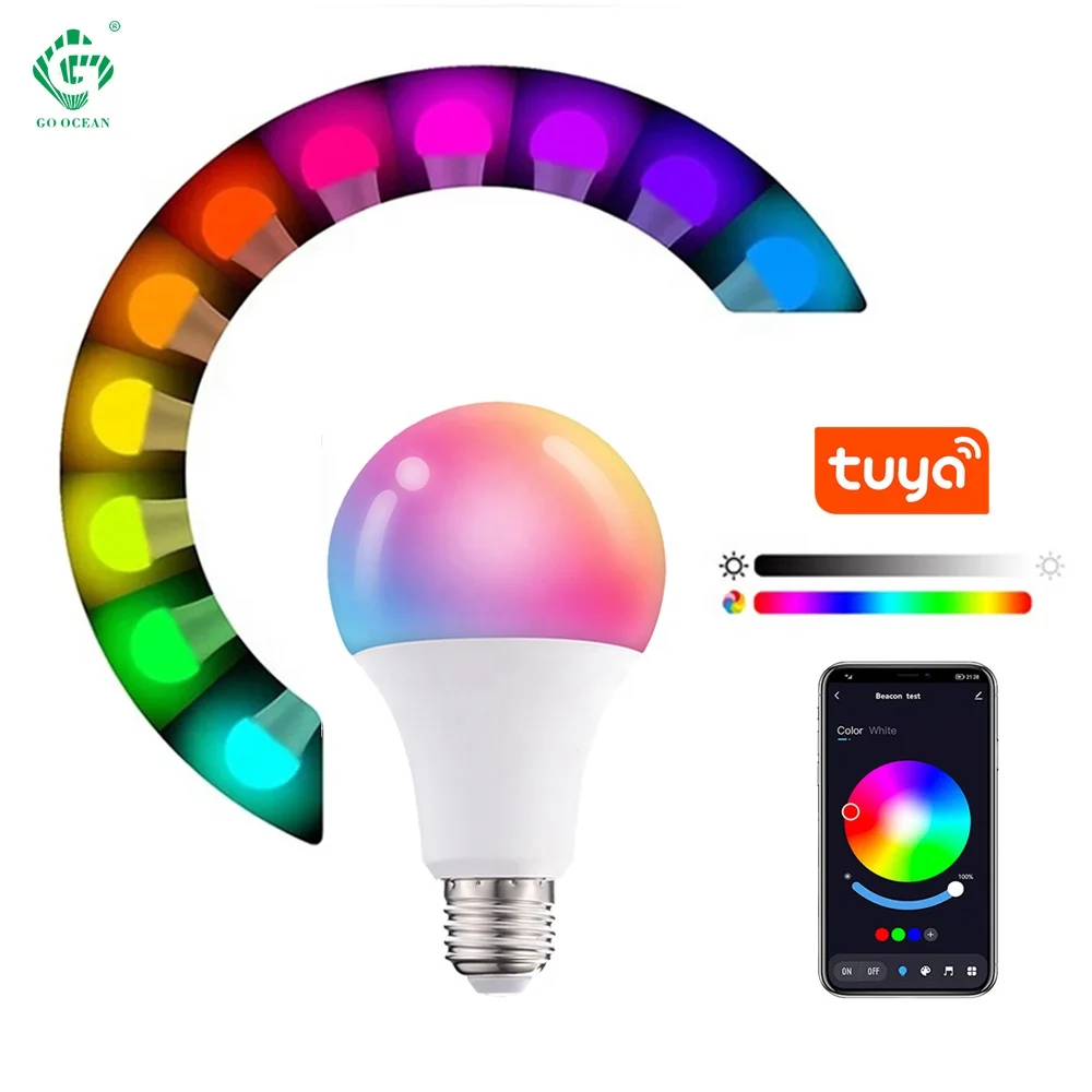 

Factory Energy Saving Lightbulb B22 E26 E27 Bulb Lamp Tuya APP BT Smart Wifi Bulb RGB LED Bulb