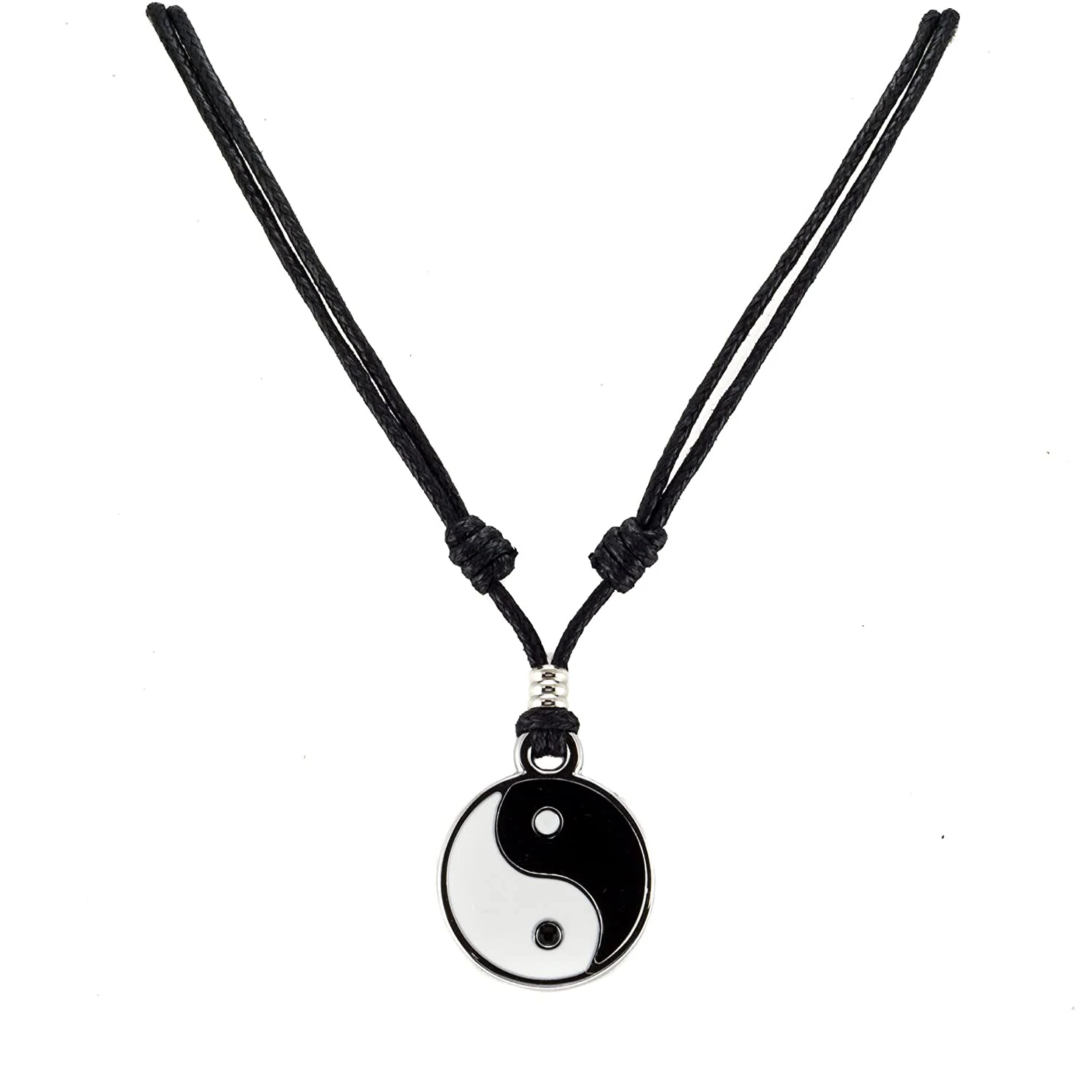 

Amazon hot selling China Yin Yang Pendant on Adjustable Black Rope Cord Necklace