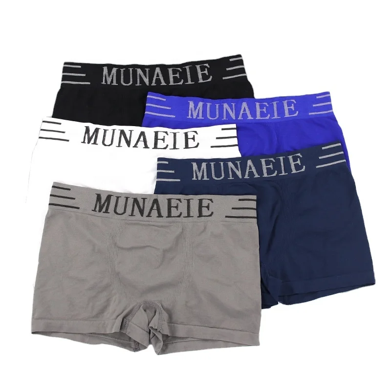 

New Fashion Munafie Men's Printed Letter Underpants Seamless mid rise Briefs Good Elasticity Underwear Munafie Panty, Black, white, blue, dark gray,navy blue