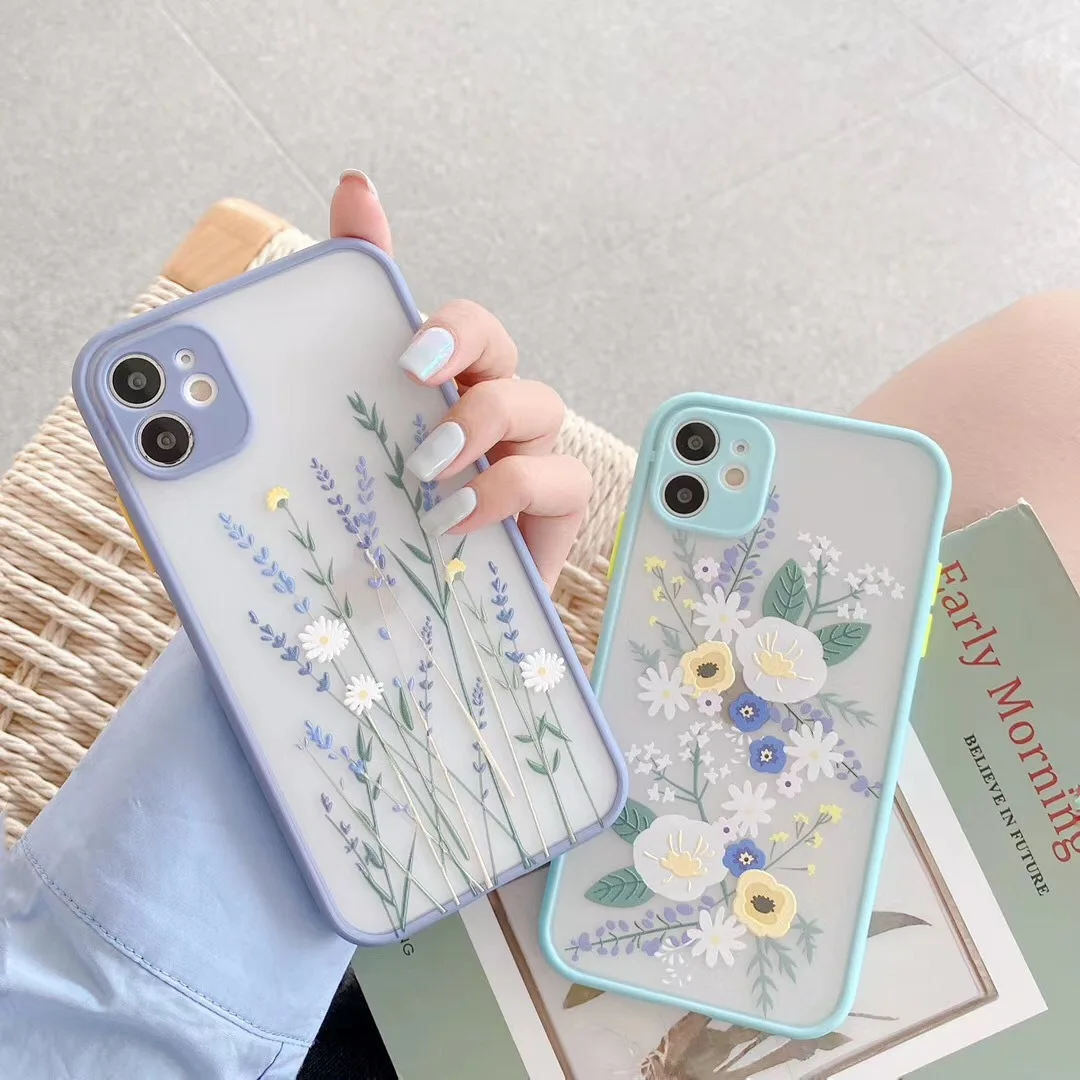 

Daisy lavender phone case for12/ 12pro / max Cell Phone Protect Case Silicone fall proof shockproof mobile phone shell, 7 colors