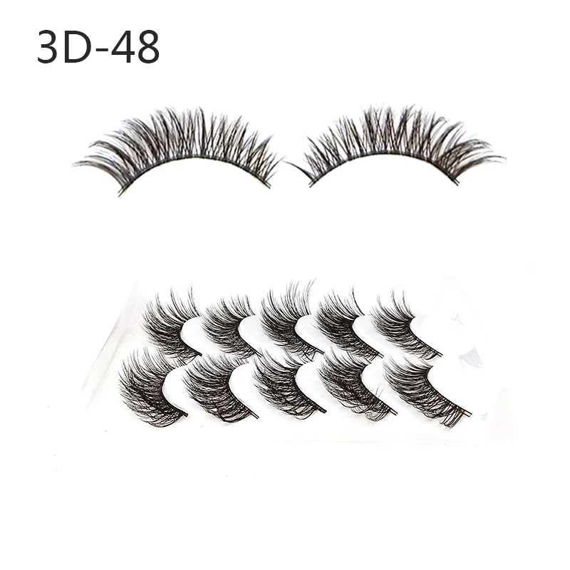 

Wholesale hot sell 8style 5 Pairs 3D Fake Eyelashes Long Thick Natural False Eye Lashes Set Mink Makeup, Black color