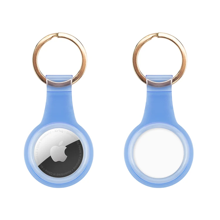 

Hot Sale Wireless Metal Keychain Tracker For Airtag Holder TPU Anti-scratch Protective Cover For Airtag Key Ring Holder, Blue/pink/transparent/transparent black