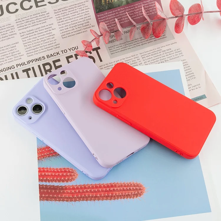 

Mobile Accessories Original Silicone Cell Phone Case for iPhone 12 13 Pro Max TPU Back Cover with Soft Microfiber Lining, Colors optional