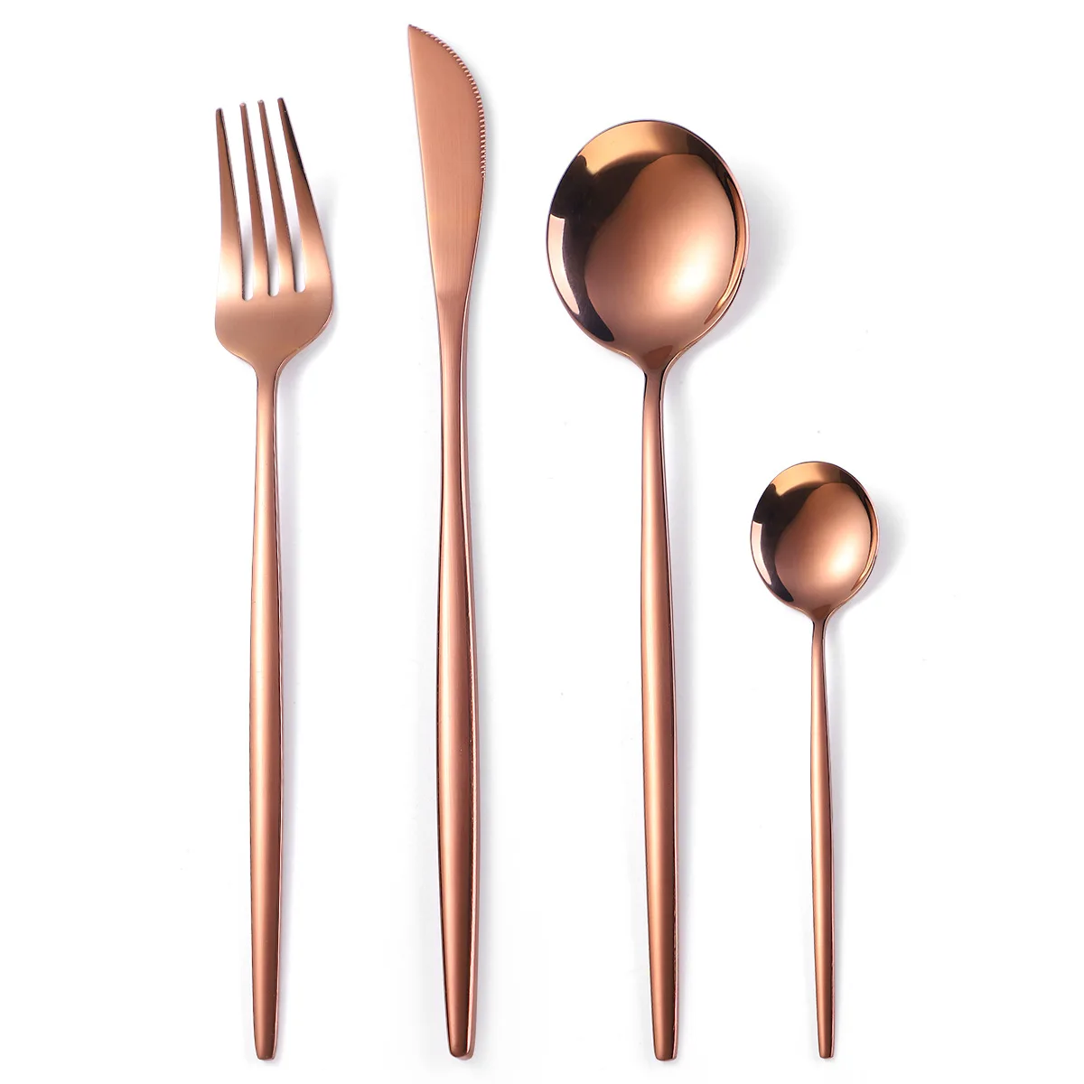 

Western style stainless steel cutlery 4-piece wedding gift cutlery set, Silver, gold, rose gold, black