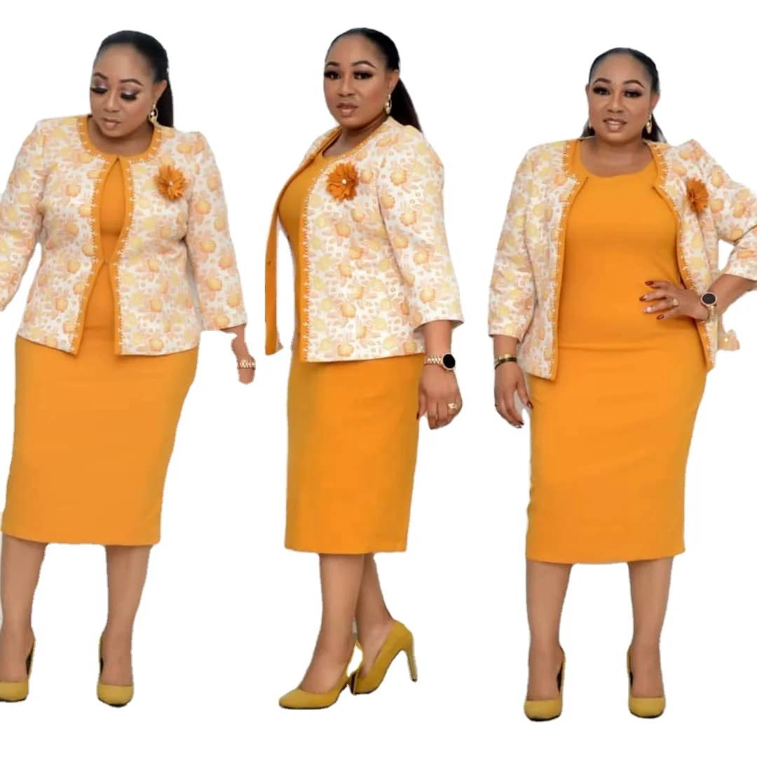 

high quality work office 2 pieces american europe africa big size office women two piece dresses, Shown