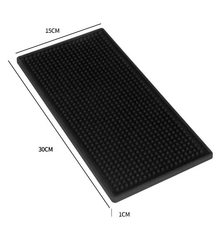 

Non-Slip Bar Silicone Pads Coffee Tampering Rubber Bar Service Spill Mat Glass Drying Bar Mat, Black/customized