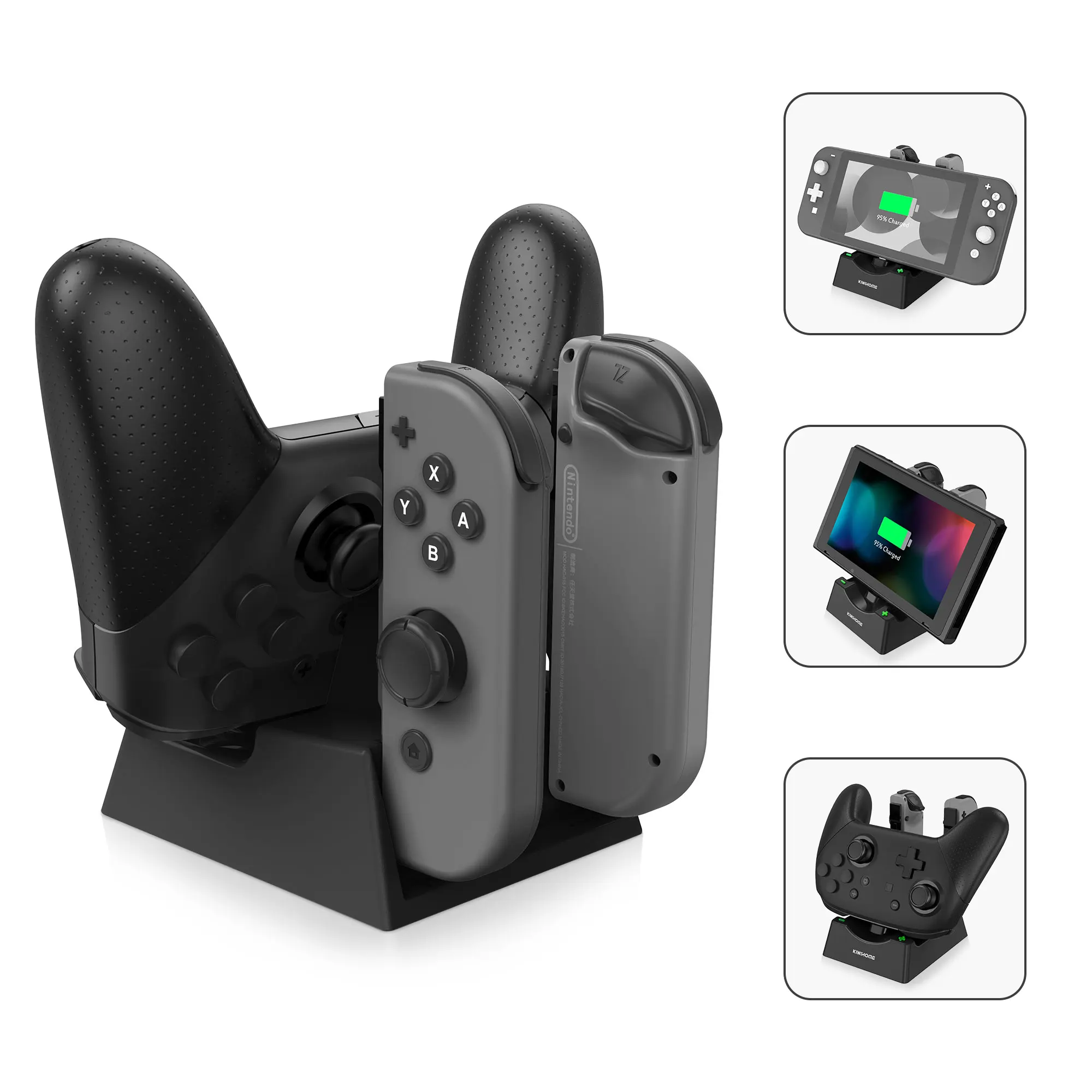 

For Switch and Switch Lite Charger Stand Station Compatible with Switch Joy-con and Pro Controller with LED Indicator and Type C