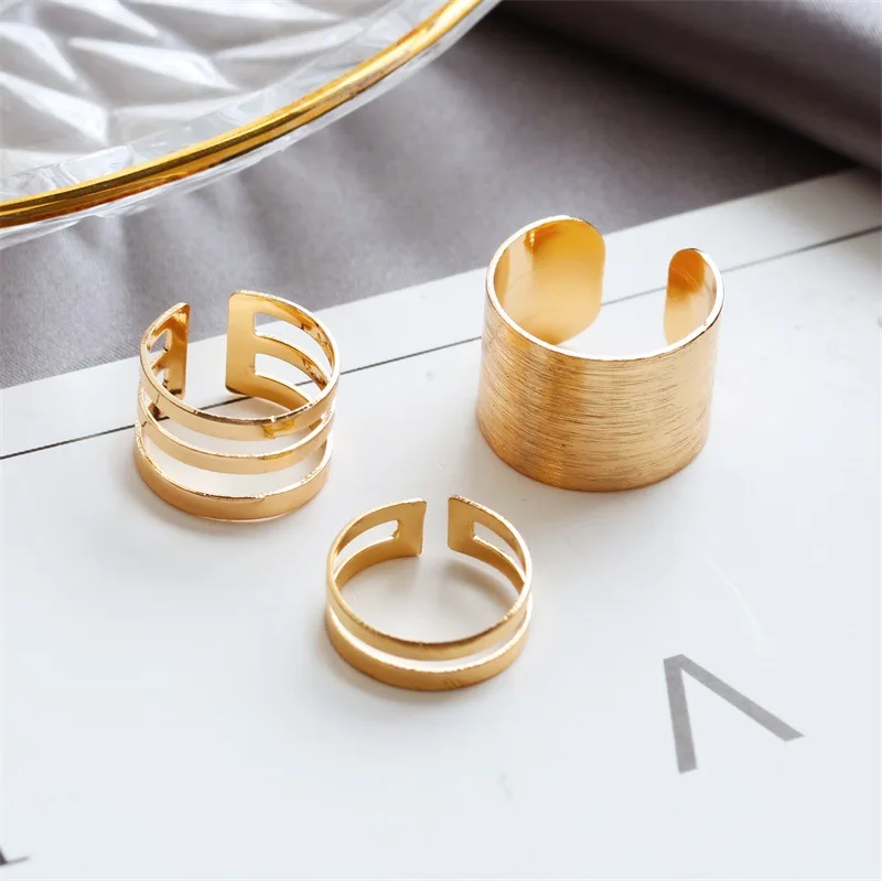 

Japanese & Korean fashion opening ring of a three-piece ring set