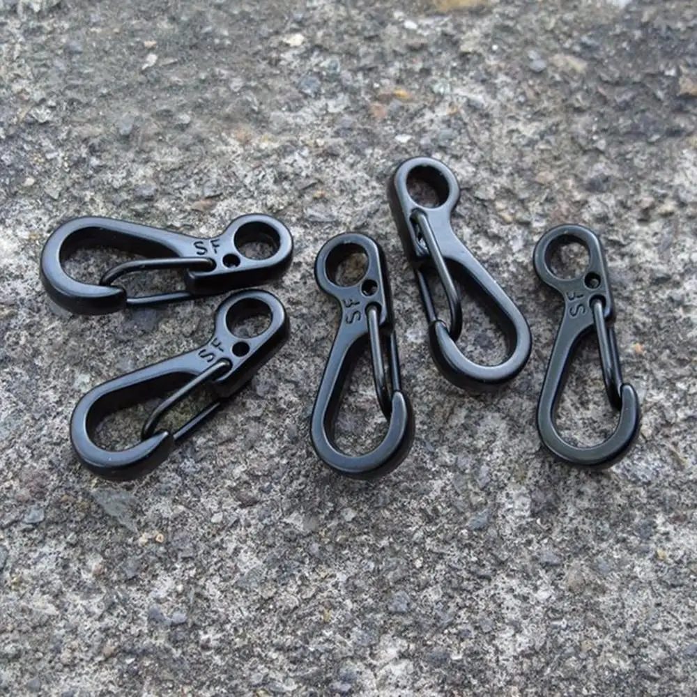 

Survival SF Keychain Pocket Tool EDC Snap Spring Clips Hook Mini Carabiner, Black,silver,hematite