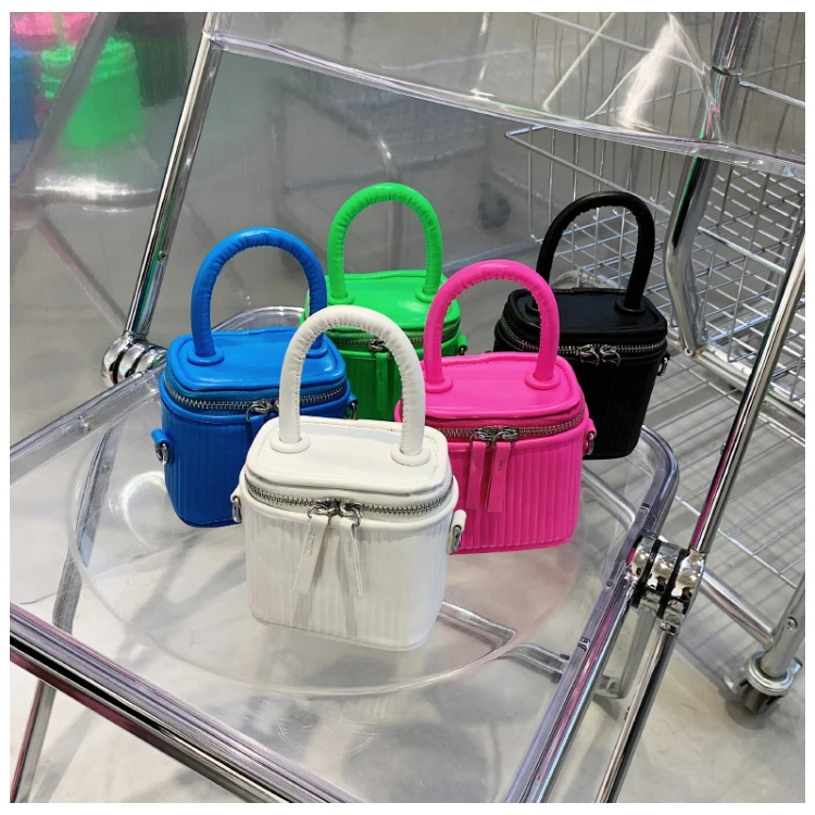 

Candy Color Little Neon Bag Mini Cute Bucket Purse Ladies 2021 Summer Fashion Handbag For Ladies