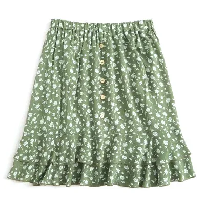 

B53062A New product women fashion floral summer casual mini skirt