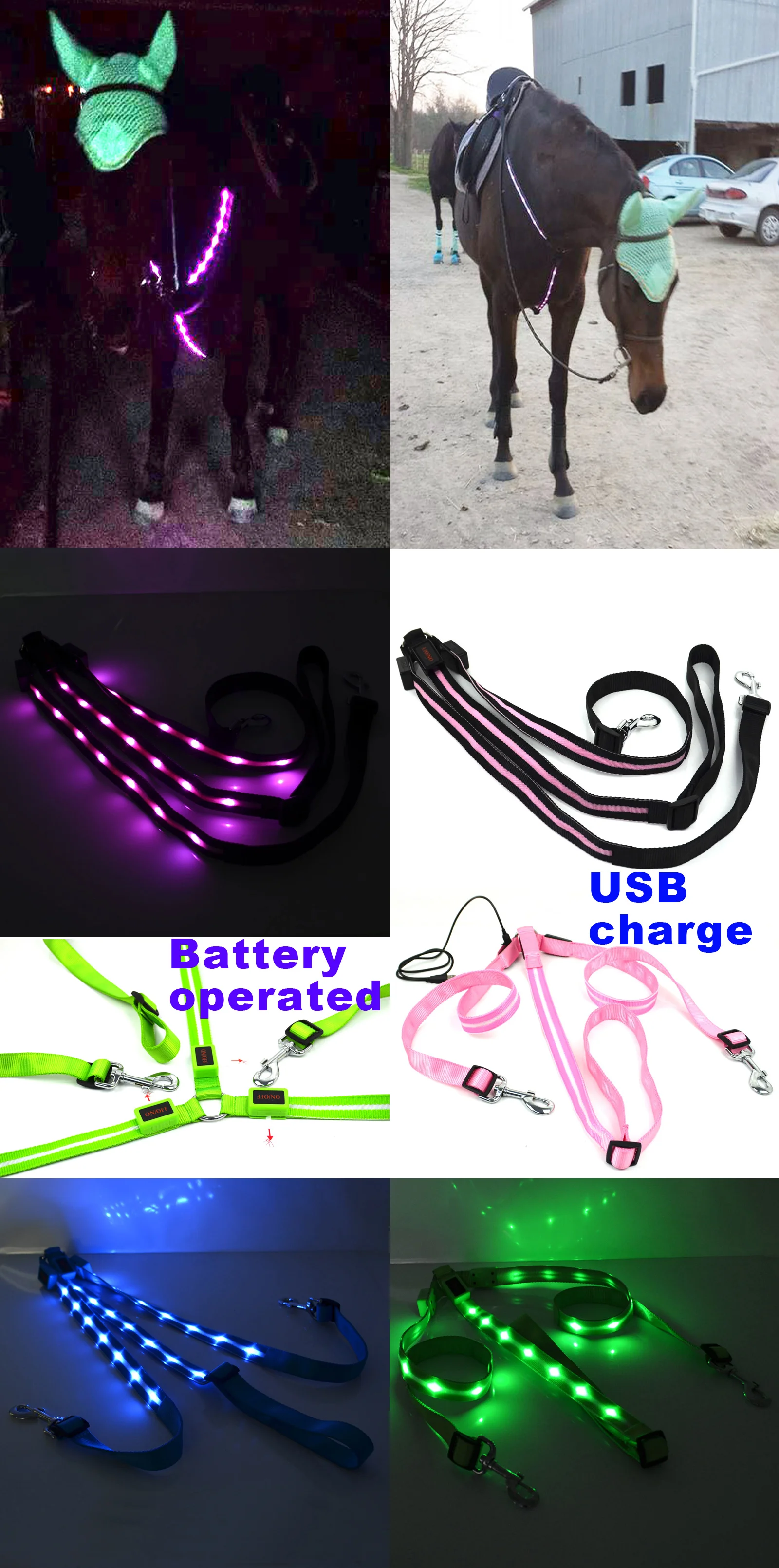 2019 New Usb Rechargeable High Quality Super Bright Led Flashing Horse