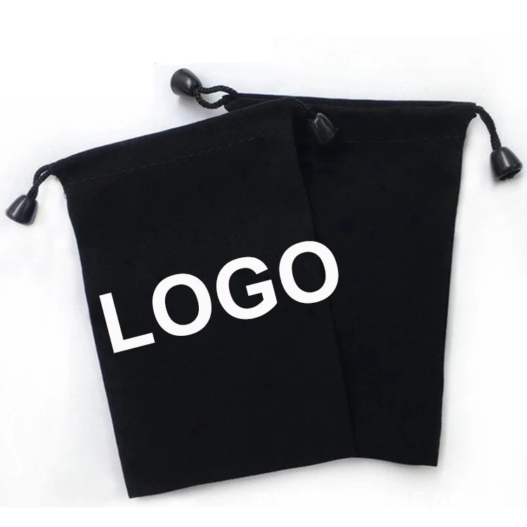 

Gift Promotional Pouch Drawstring cotton Bag Data Line Custom Small Drawstring Pouches bag for gifts, Black