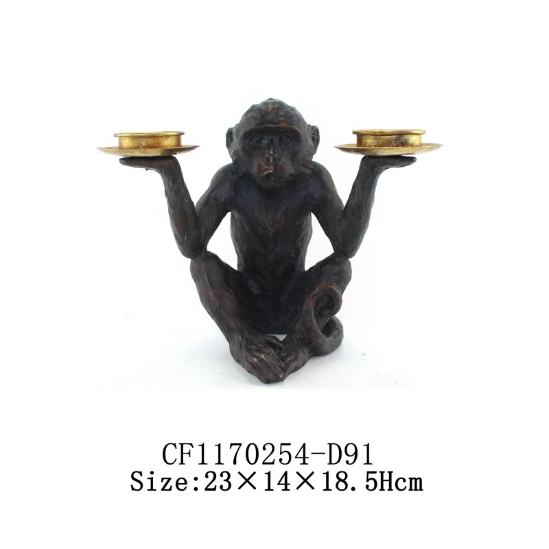 Naughty Monkey Statues Candle Holder Wholesales Naughty Custom Resin Home Decoration Candlestick Holder for Wall Decor manufacture