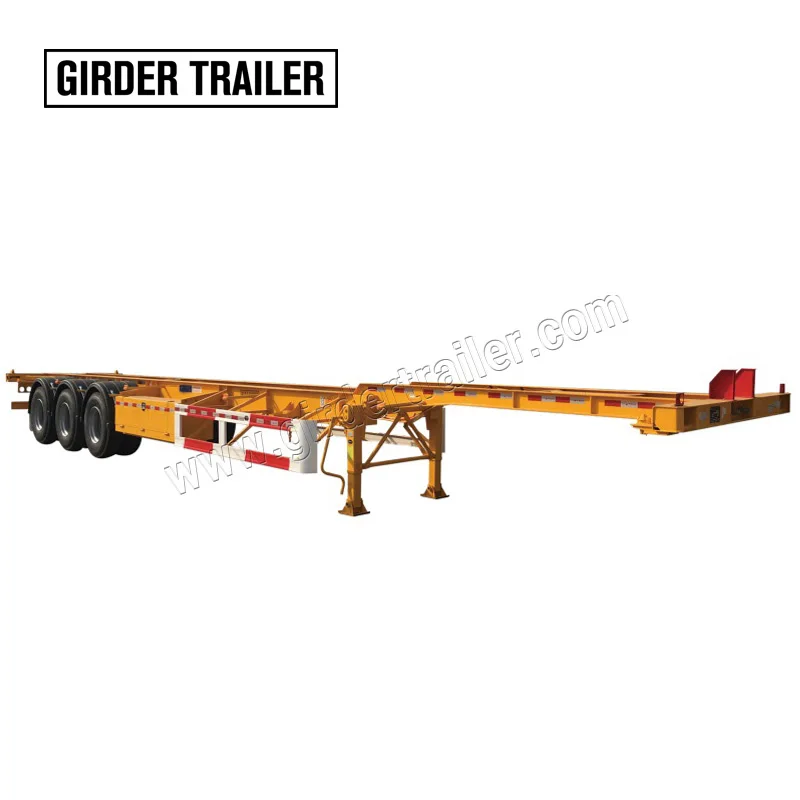 

China factory 3 axles 40 ft gooseneck container chassis semi trailer for hauling shipping container, According to customer requirement