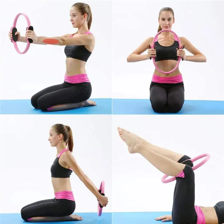 Yoga Pilates Resistance Ring Magic Circle Dual Grip Fitness Body Build Exercise 